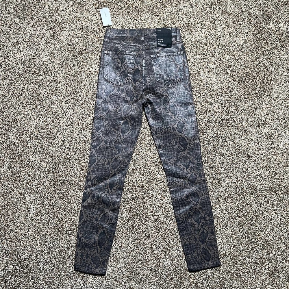 NWT J. Brand Hi Rise Crop Skinny Jeans Snake Print Brown Black Womens Size 25x26 - Picture 4 of 12